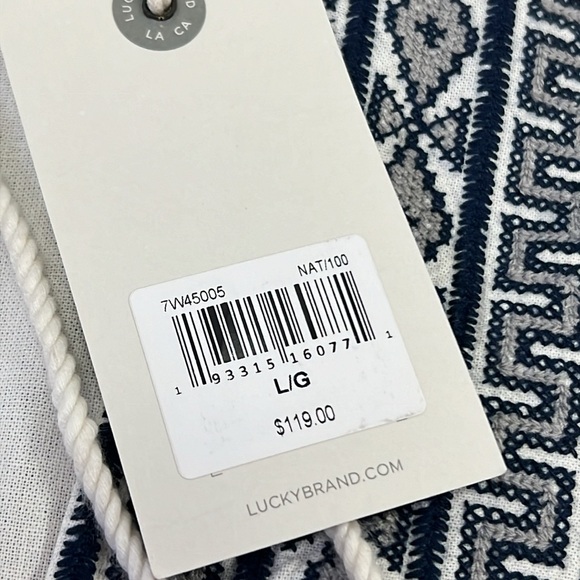 SOLD IN STORE Lucky Brand Embroidered Peasant Blouse Size Large - Picture 6 of 11